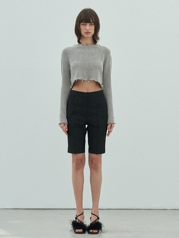 [주말특가]CROP DAMAGE KNIT_BLACK