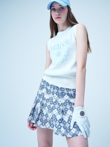 [위즈특가]LACE PLEATS SKIRT_BLUE