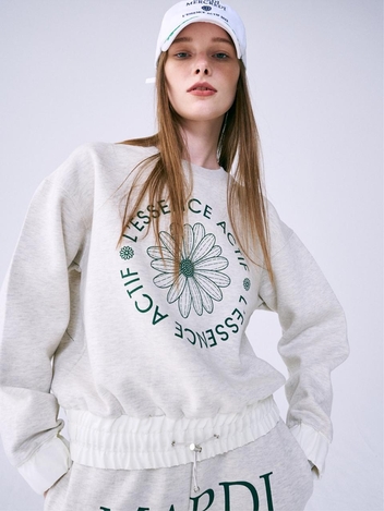 [위즈특가][단독] SWEATSHIRT ACTIF EMBLEM GABARDINE HEM_OATMEAL
