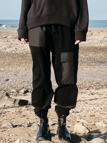  CORDUROY POCKET JOGGER PANTS BLACK