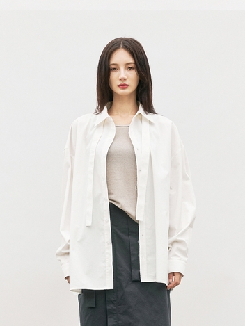  STRAP TIE NECK BLOUSE WHITE