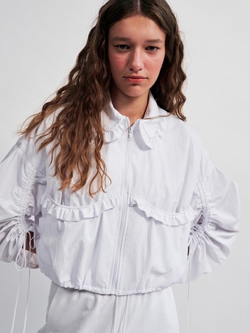 Shirring Trimmed Detail Jumper WHITE WBCSJP002WH