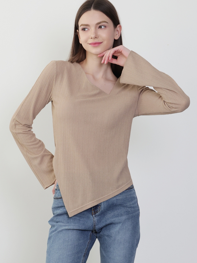 [인플루언서 이수 착용][마리카 언발란스 니트탑]Marica Unbalance Knit Top