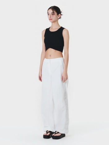 SIDE SHIRRING JOGGER PANTS WHITE MBCSPA005WH