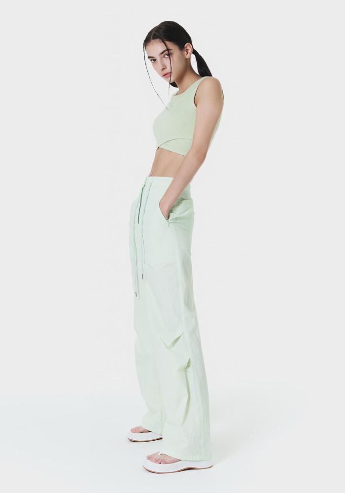 TWO-TUCK STRING SLIM WIDE PANTS MINT MBCSPA002MT