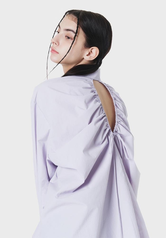 BACK-POINT SHIRRING SHIRT LILAC MBCSTO014LC