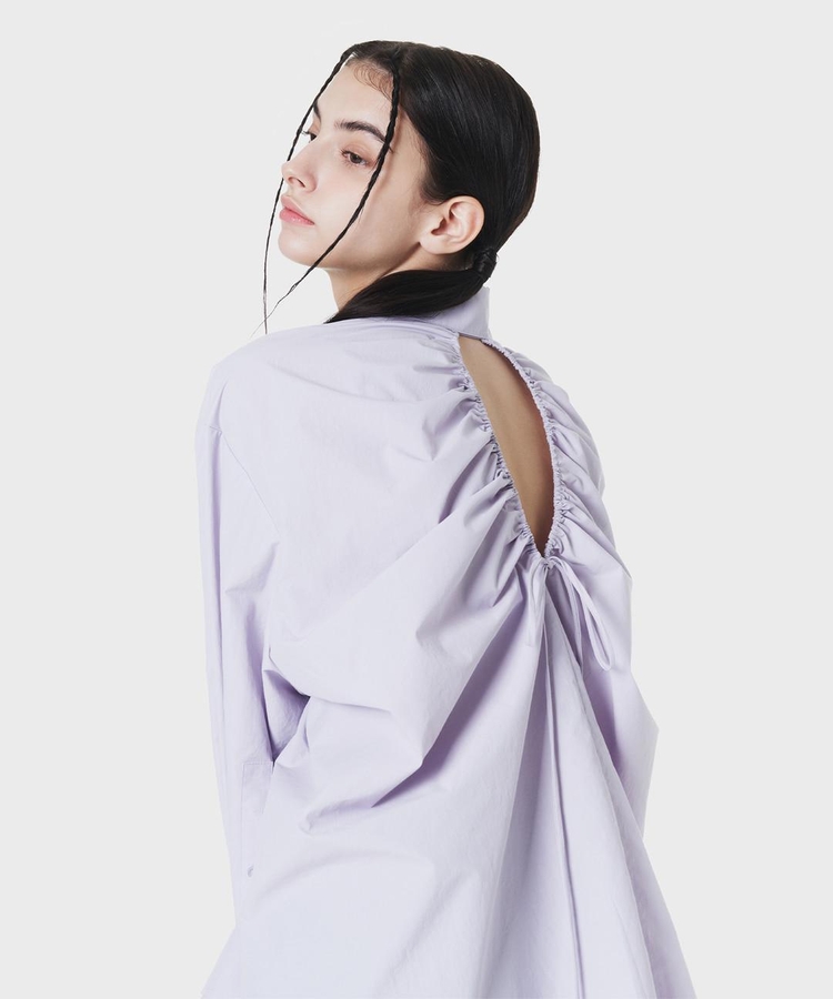 BACK-POINT SHIRRING SHIRT LILAC MBCSTO014LC