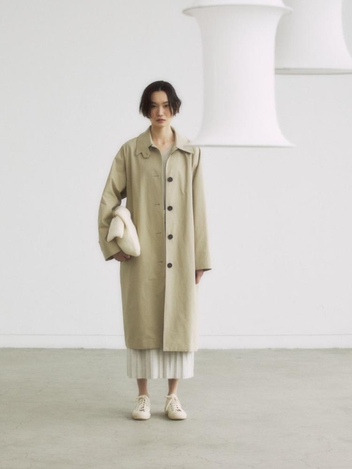 KHAKI BEIGE COTTON BALMACAN TRENCH COAT