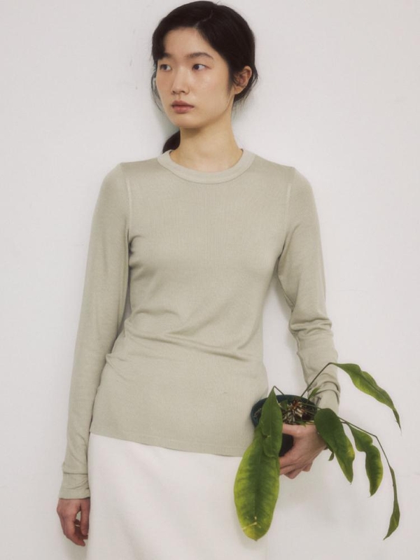 MINT BASIC RIB JERSEY TOP