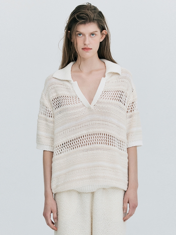 Crochet Knit Top_Cream