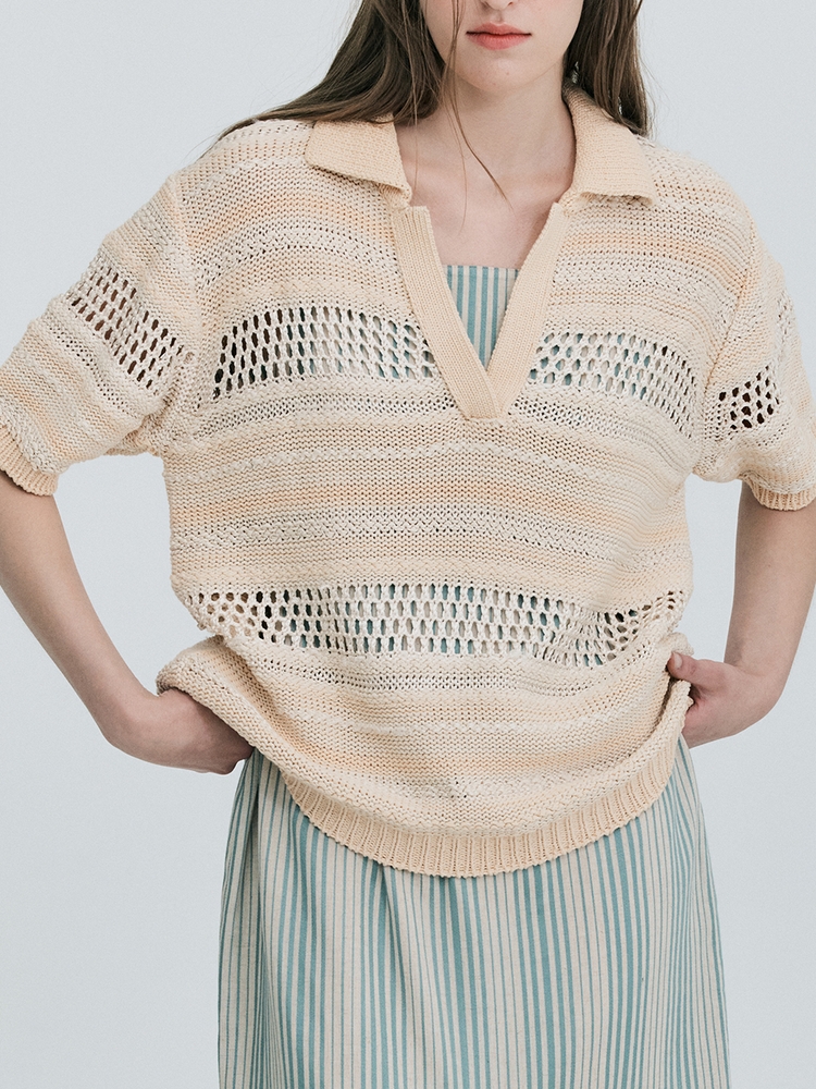 Crochet Knit Top_Light Yellow