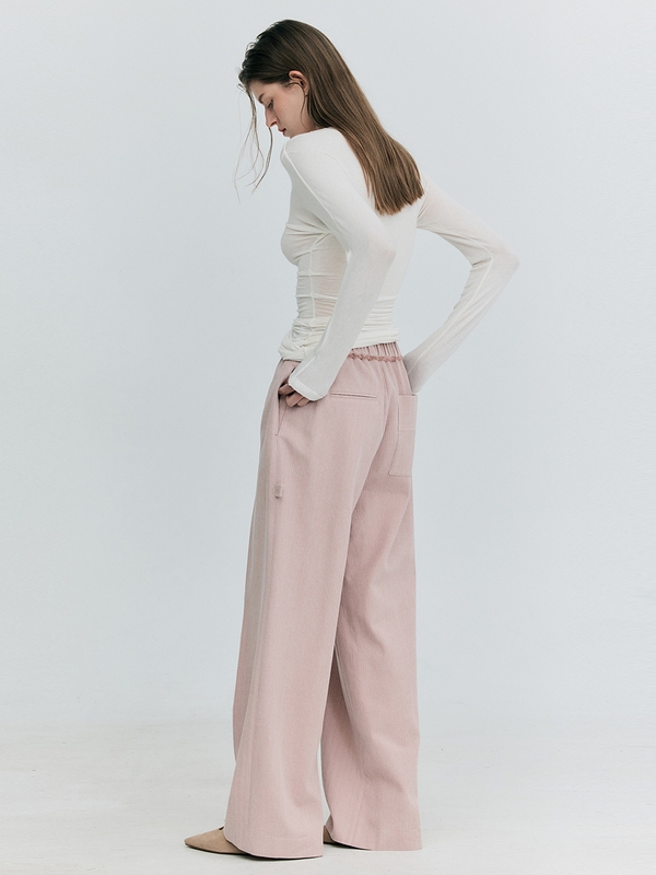 Color Banding Pants_Pink