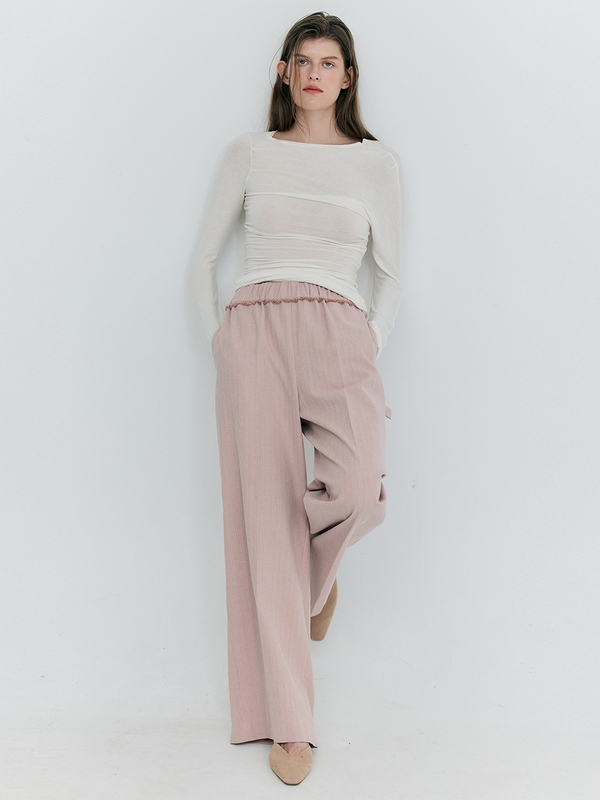 Color Banding Pants_Pink