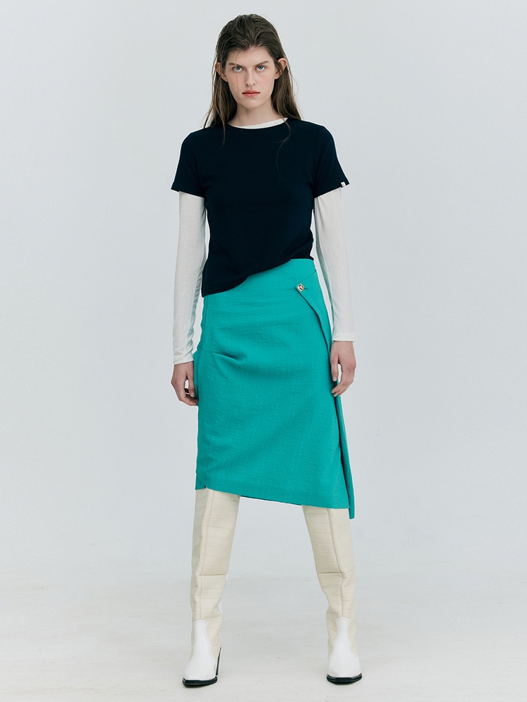 Tuck Pencil Skirt_Green