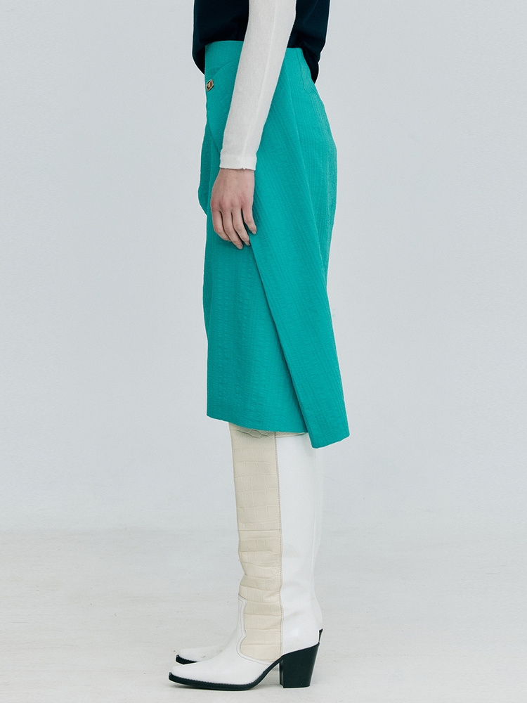 Tuck Pencil Skirt_Green