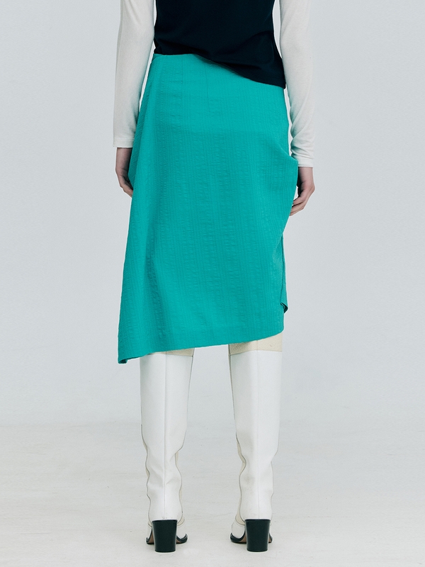 Tuck Pencil Skirt_Green