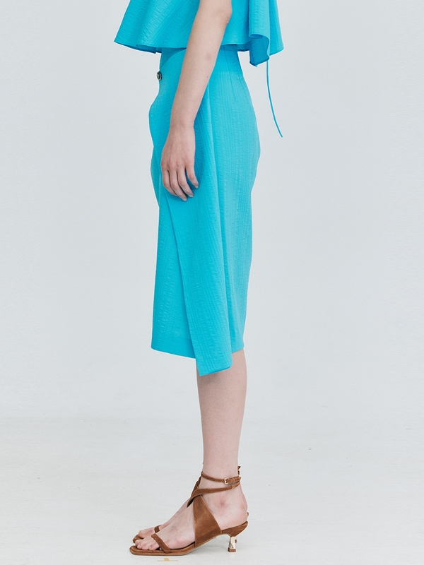 Tuck Pencil Skirt_Blue