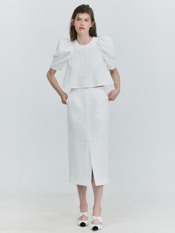 Tweed Skirt_White