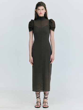 Curved Arm Dress_Brown