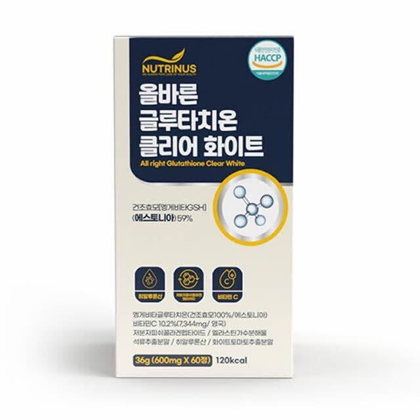 뉴트리너스 올바른 글루타치온 클리어 화이트 600mg x 60정