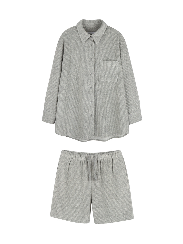 medium stripe pajamas - gray