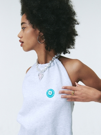 STRING  HALTERNECK SWEAT WHITE MELANGE