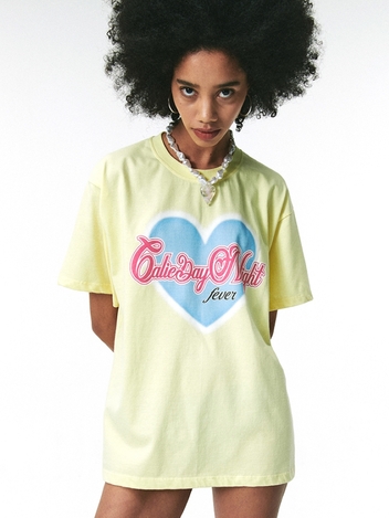 HEART CALIE TSHIRT LIGHT YELLOW