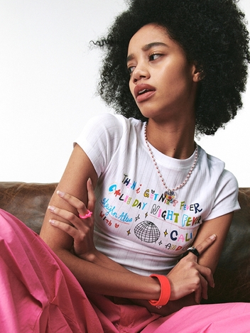 DISCOBALL CROP TSHIRT WHITE