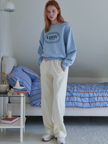 Lossy Wide String Sweat Pants Cream
