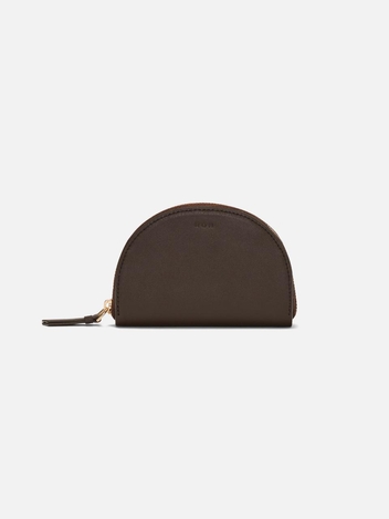 Half moon card zip wallet Van dyke brown