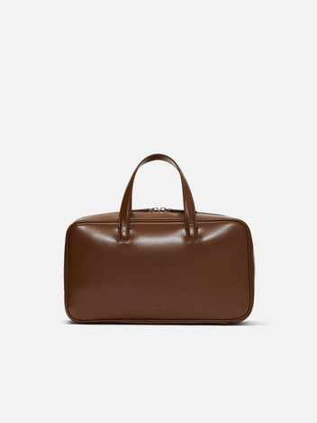 Tin square tote bag Glossy chocolate