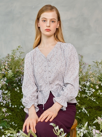 Lace Button Puff Blouse (2colors)