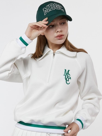MBGC PK LONG SLEEVE 반집업 칼라넥 긴팔티셔츠 WHITE