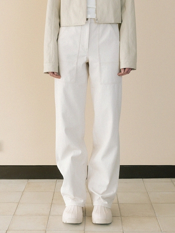 cotton stitch pocket pants (ivory)