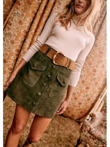 [SEZANE]BETTIE SKIRT Dark green