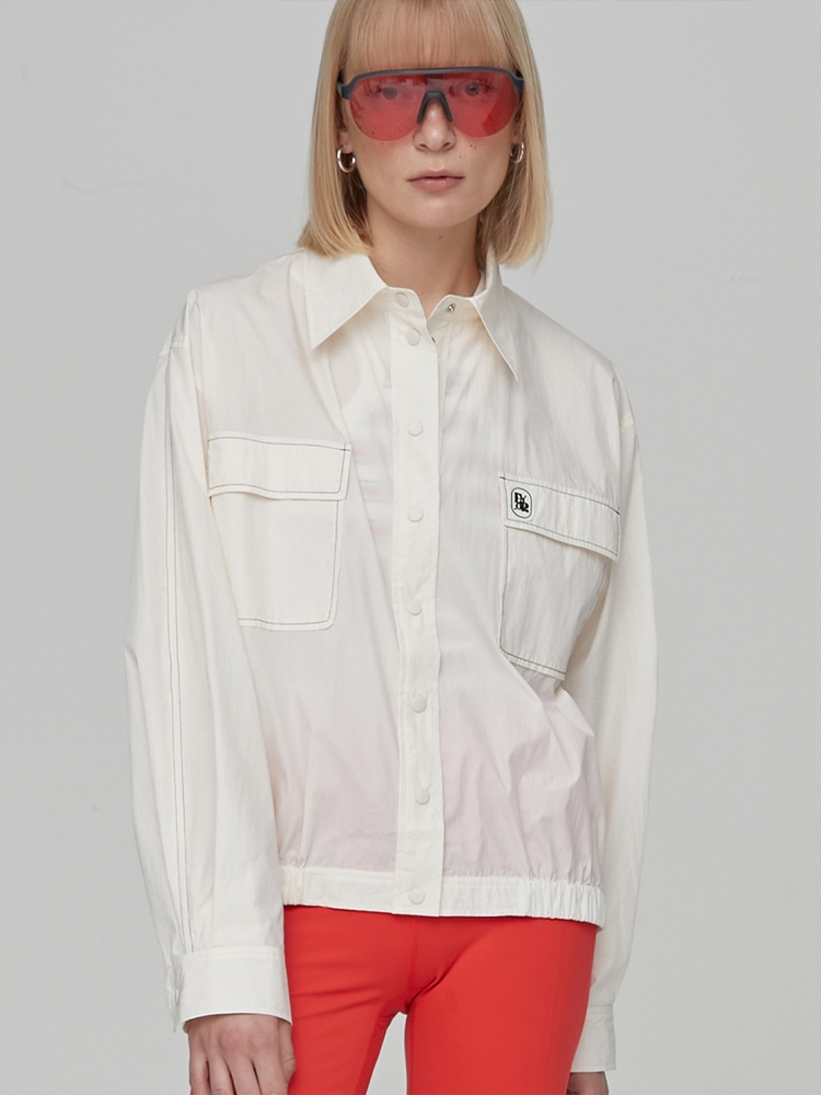 STITCH BLOUSON SHIRT - CREAM