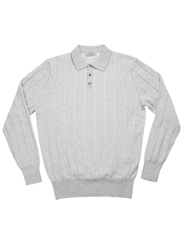 Reverse Combination Polo Knit (Oatmeal)