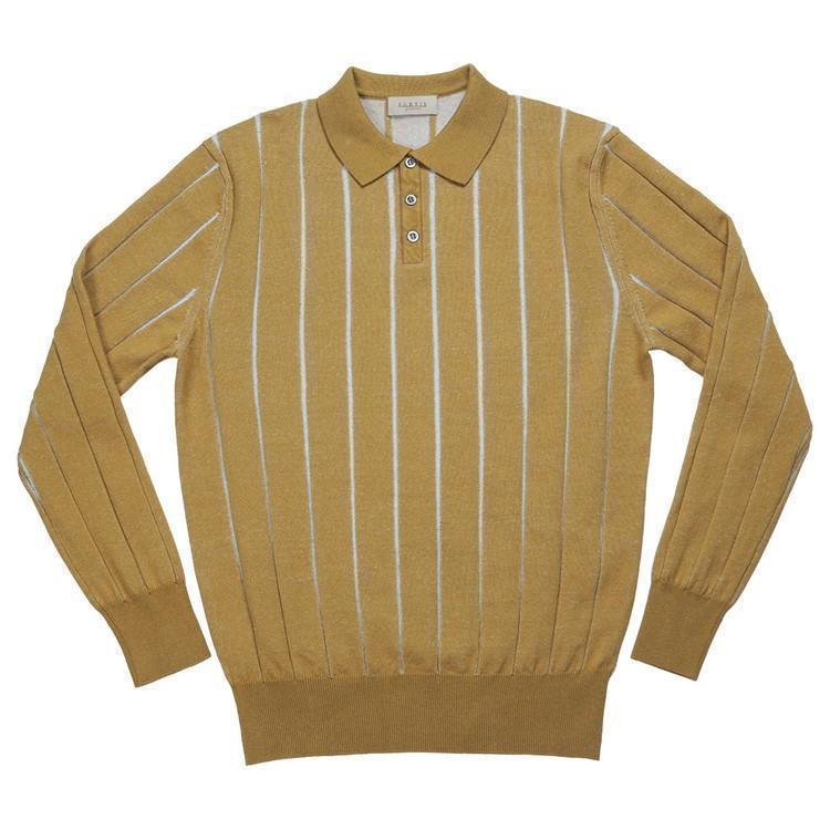 Reverse Combination Polo Knit (Mustard)