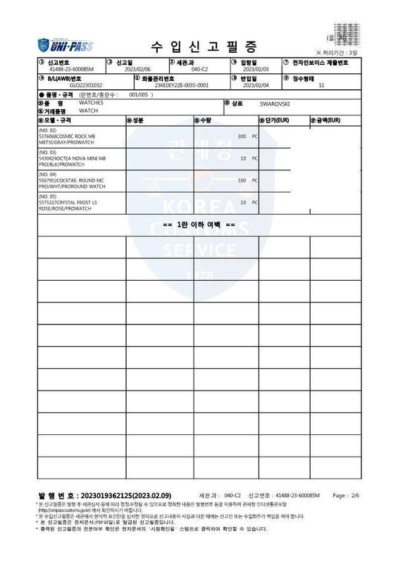 스와로브스키 크리스탈 핑크 여성 가죽시계 5575217