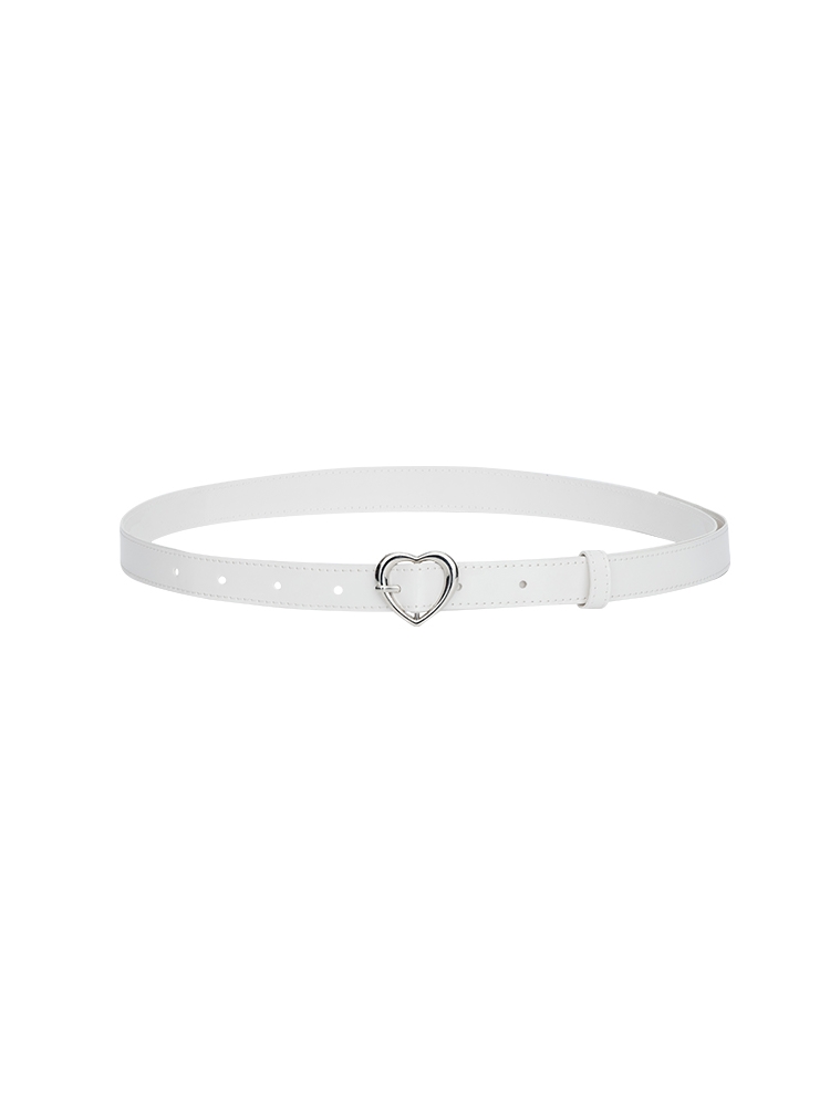 HEART ENAMEL BELT_WHITE