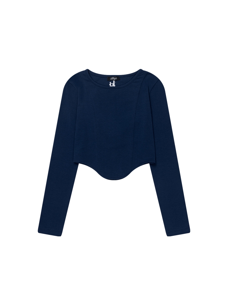 LINE SLEEVE T-SHIRT_NAVY