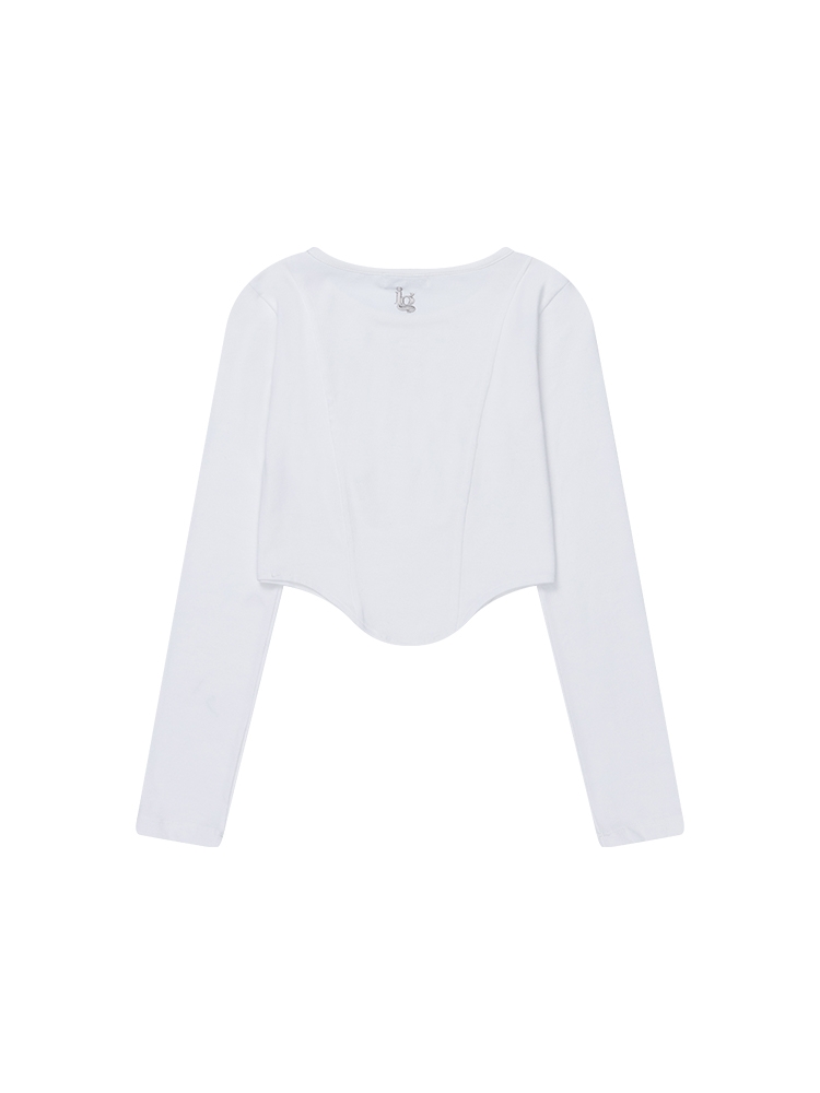 LINE SLEEVE T-SHIRT_WHITE