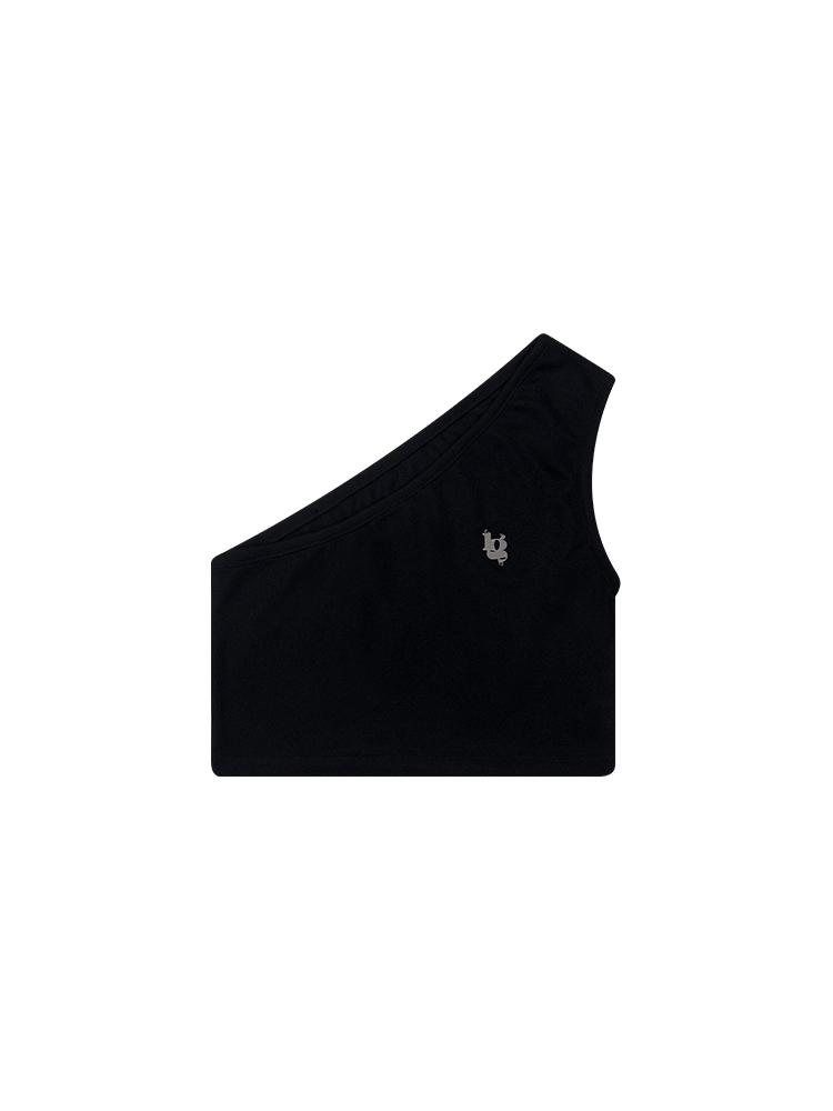 ONE-SHOULDER SLEEVELESS_BLACK