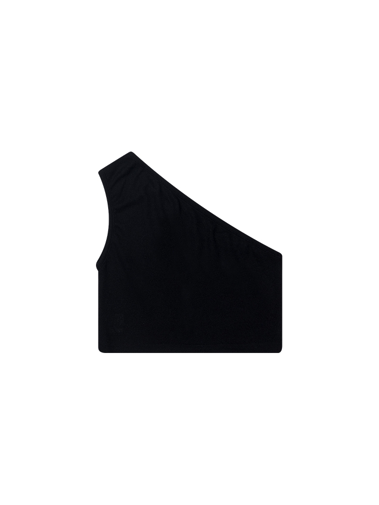 ONE-SHOULDER SLEEVELESS_BLACK