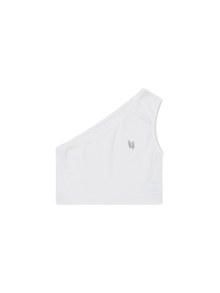 ONE-SHOULDER SLEEVELESS_WHITE