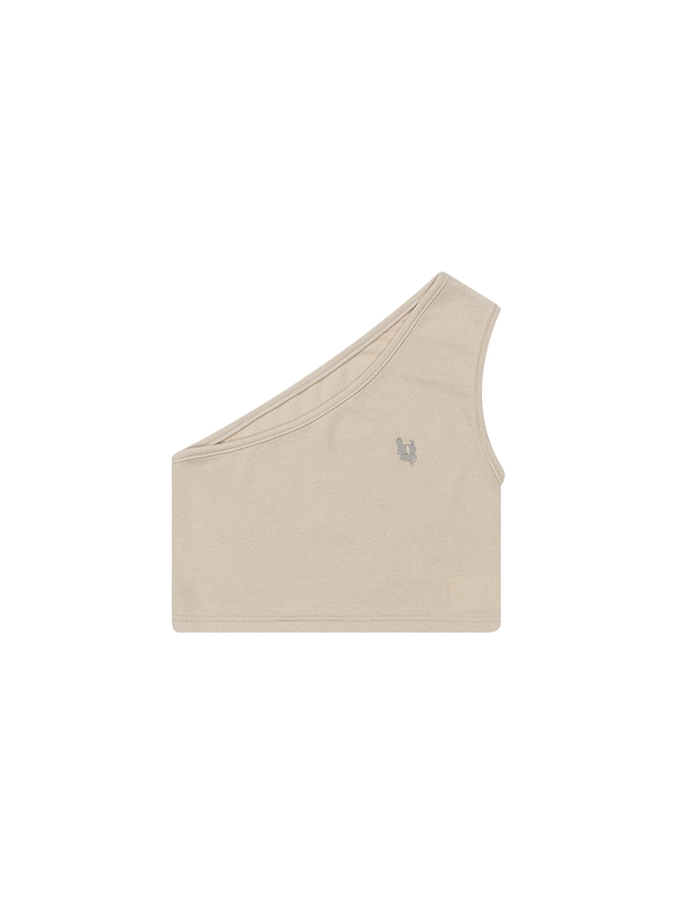 ONE-SHOULDER SLEEVELESS_BEIGE