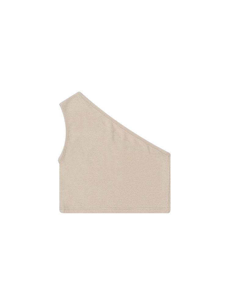 ONE-SHOULDER SLEEVELESS_BEIGE