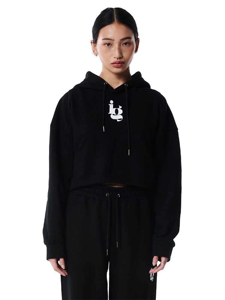 IG CROPPED HOODY_BLACK