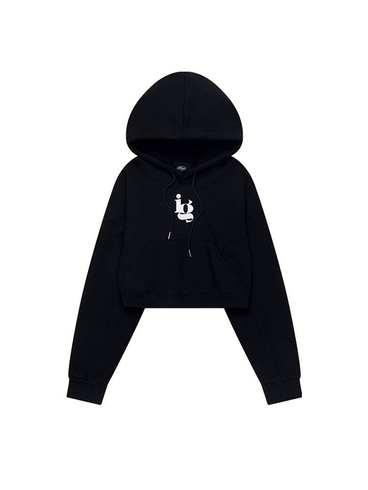 IG CROPPED HOODY_BLACK