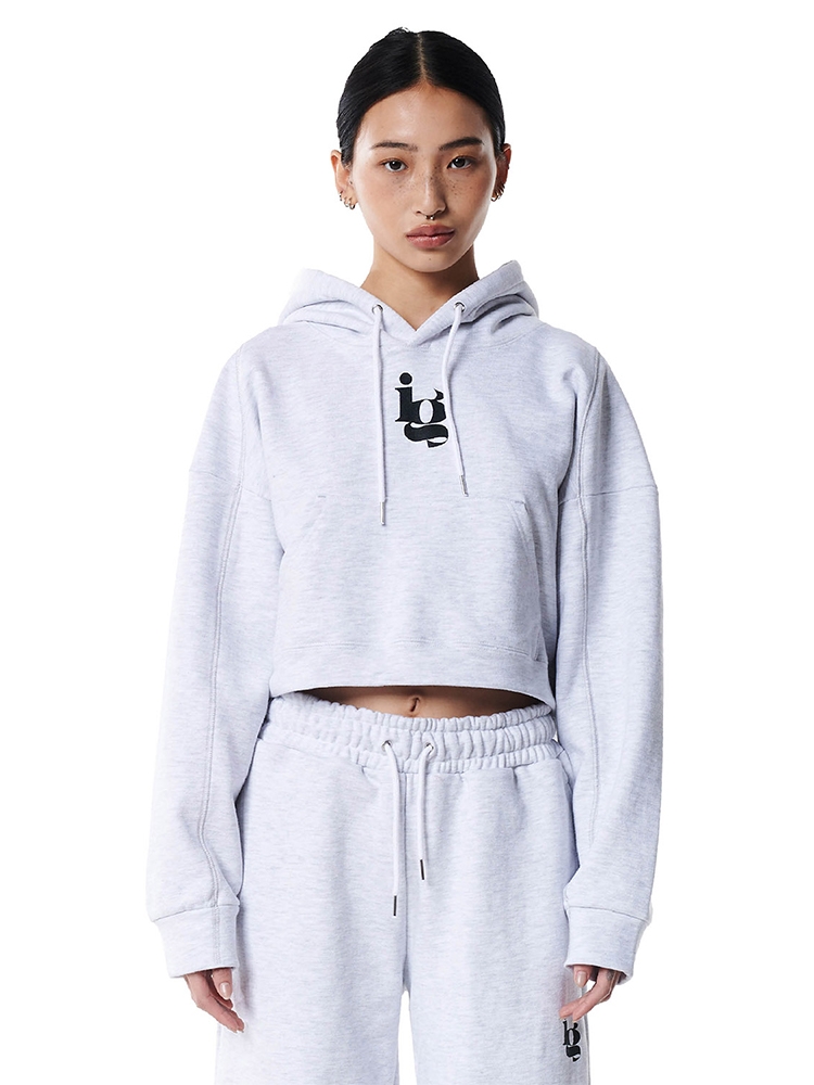 IG CROPPED HOODY_LIGHT GRAY